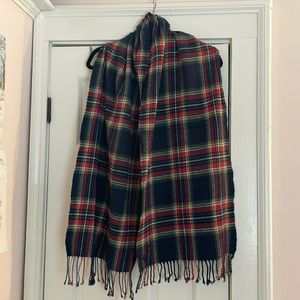 Polo Ralph Lauren, Plaid Scarf, Navy, Red, Green, Yellow, Cotton, made in Italy